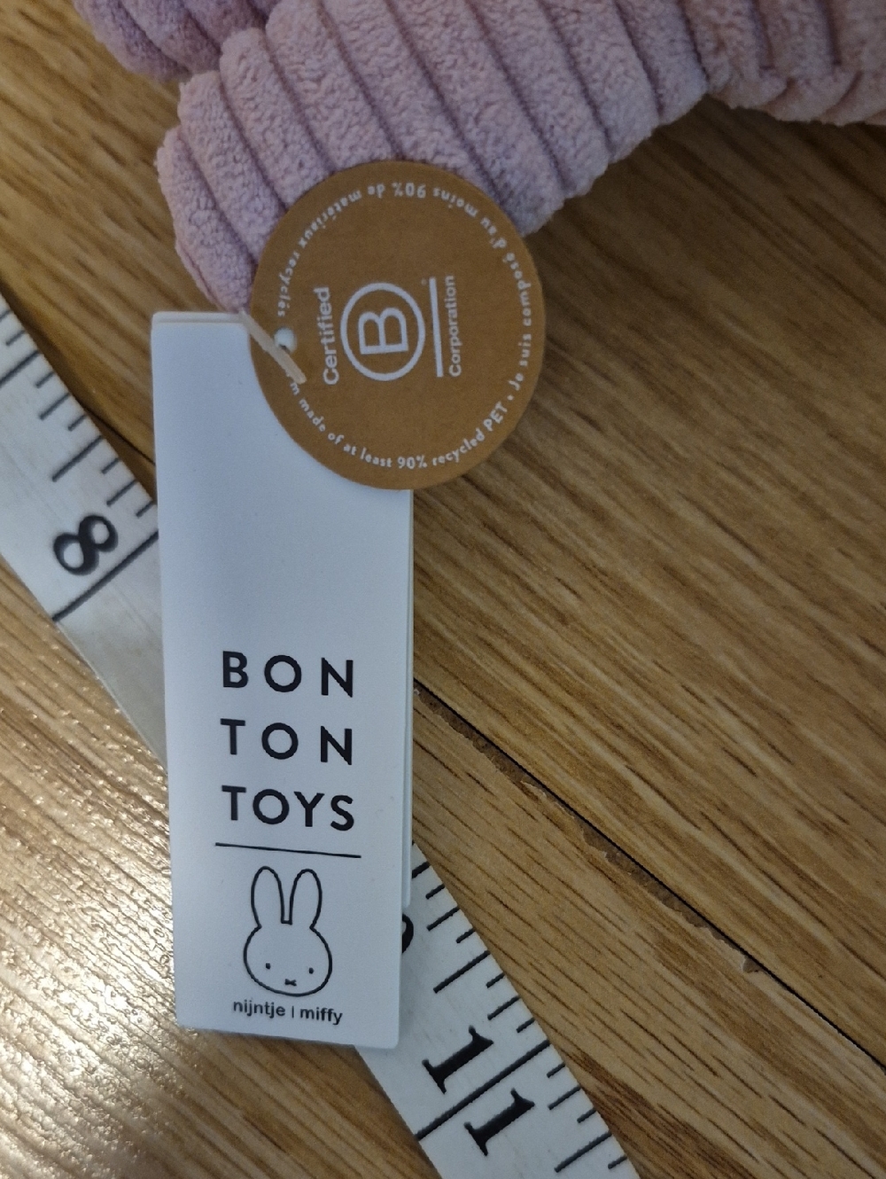 miffy Pink Corduroy Bunny Plush Toy - Picture 3 of 4